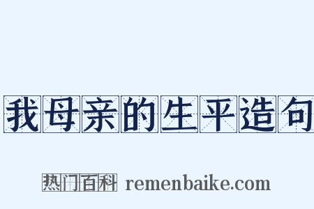 我母亲的生平造句是什么意思的图片